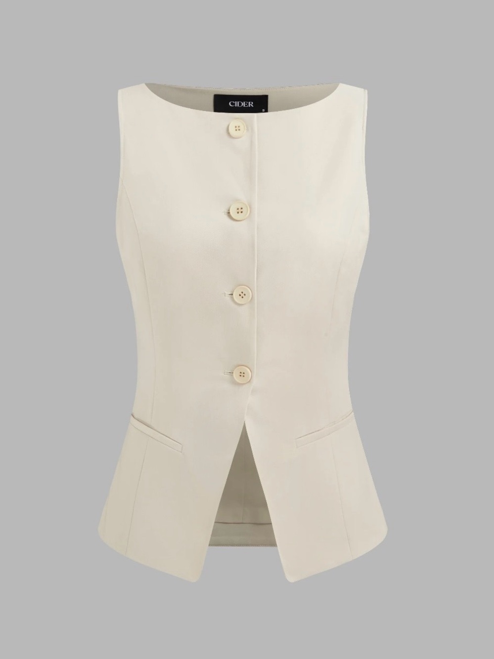 Cider Cream Tailored Sleeveless Vest